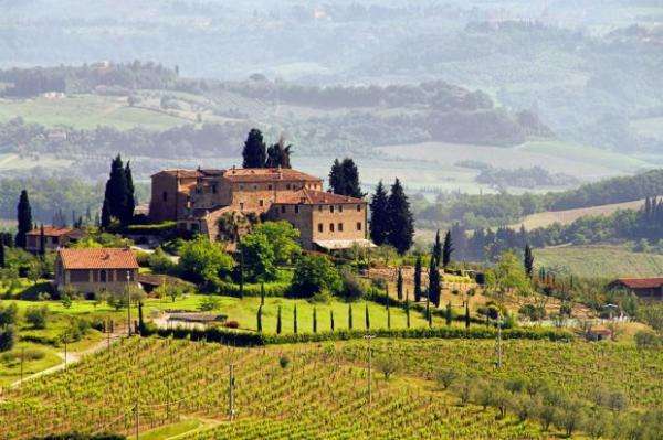 krajobraz   Toskanii  i nic we puzzle online