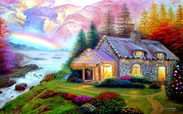 Kolorowy domek puzzle online
