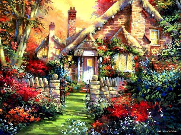 chata,ogród,płot,furtka puzzle online
