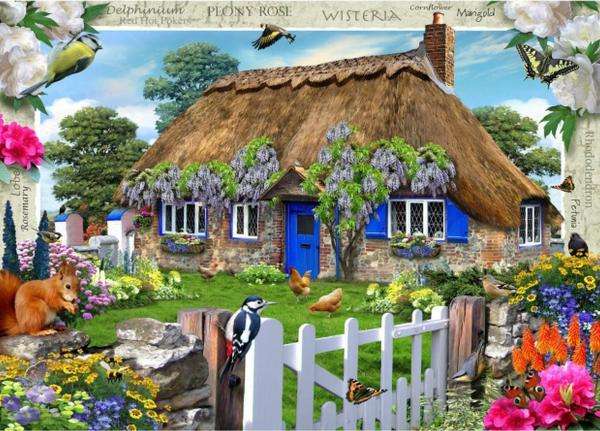 wiejski domek w ogrodzie puzzle online