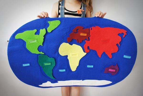 mapa świata i kontynenty puzzle online