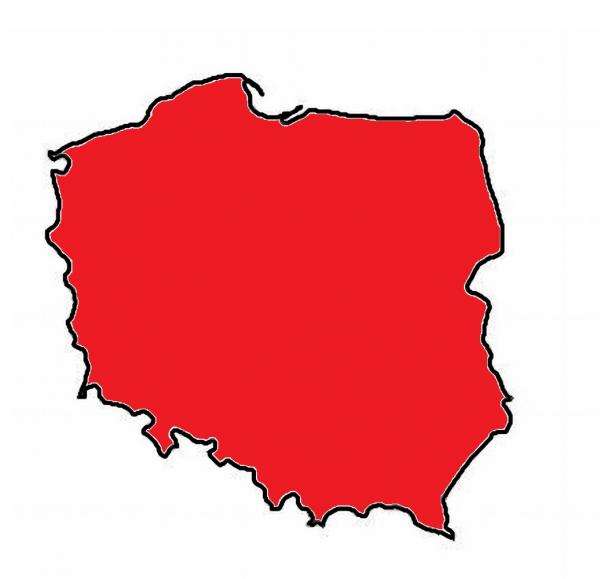 konturowa mapa Polski puzzle online