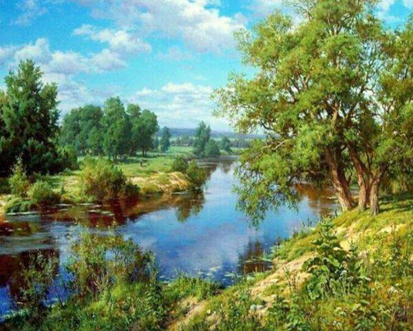 rzeka,roślinność,drzewa,zieleń puzzle online