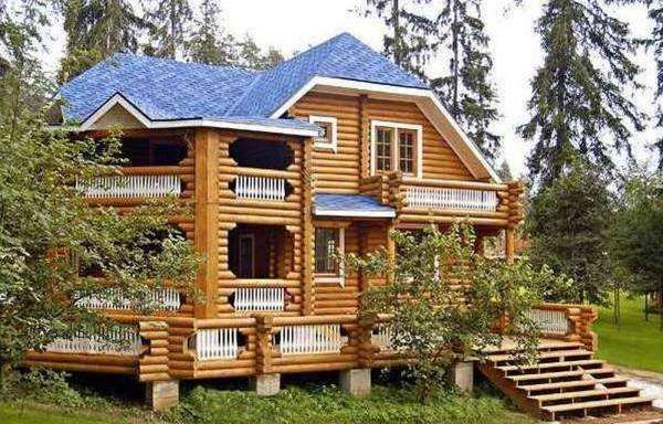 dom z drewnianych bali puzzle online