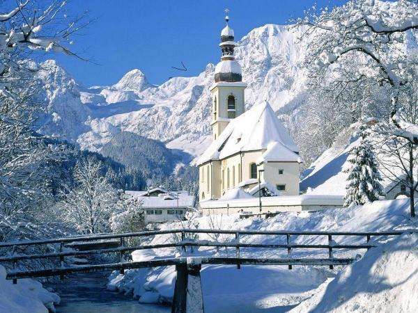 Zimní krajina Rakouska skládačka