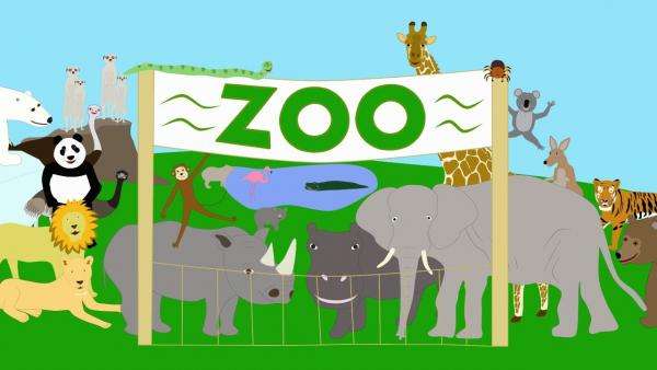 Zoo animals puzzle online