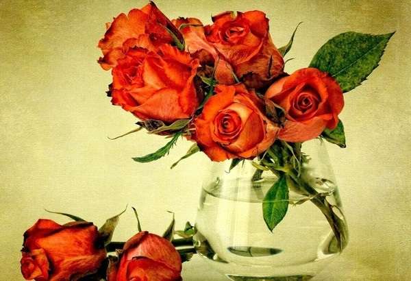 róże w wazonie puzzle online