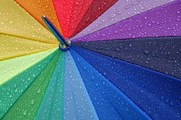kleurrijke paraplu puzzel