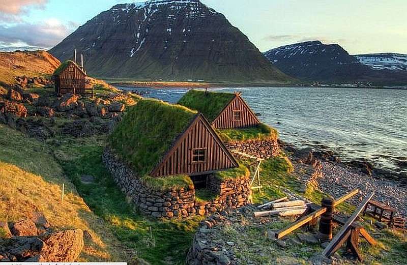 Islandia domy z kamienia puzzle online