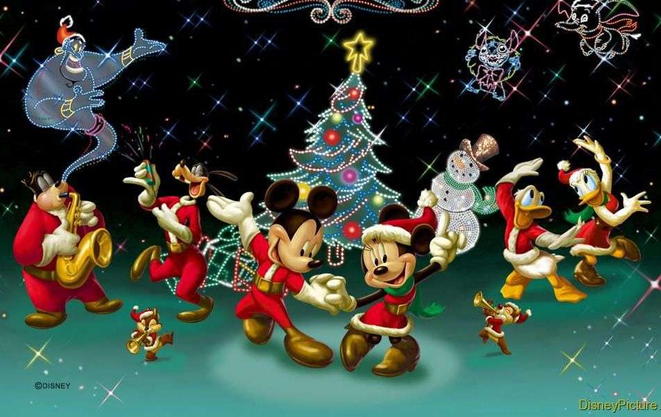 Myszka Miki - świąteczna scena puzzle online