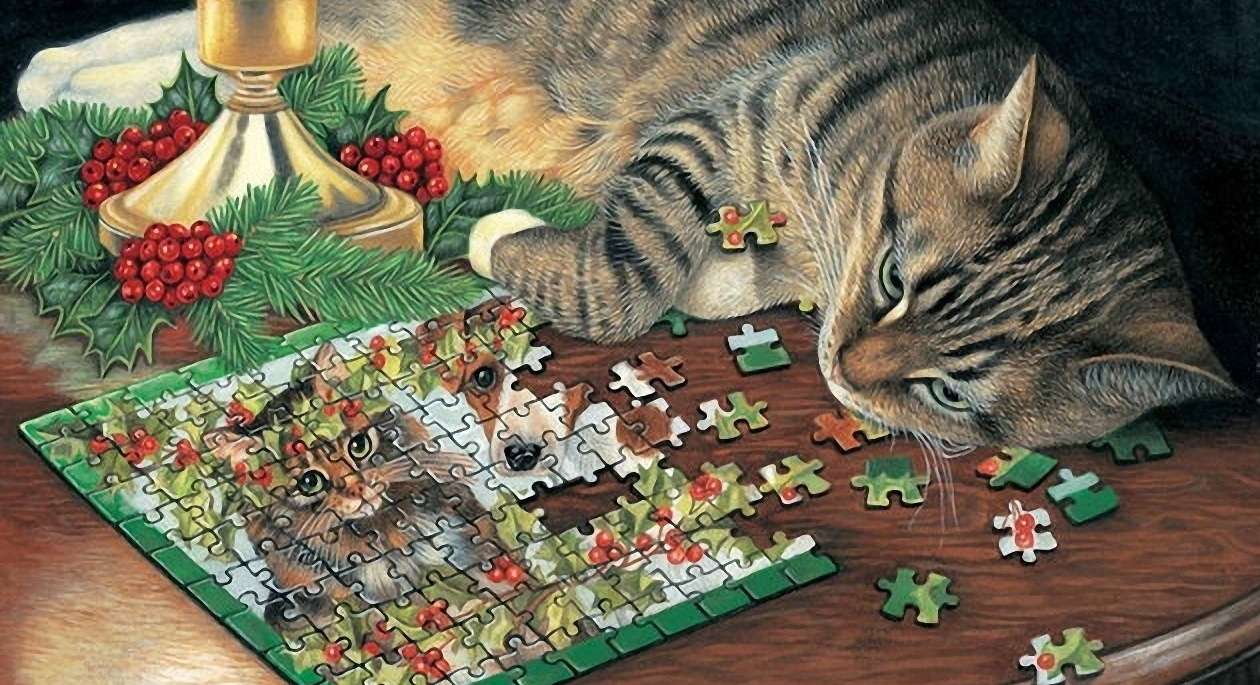 Znudzona kotka puzzle online