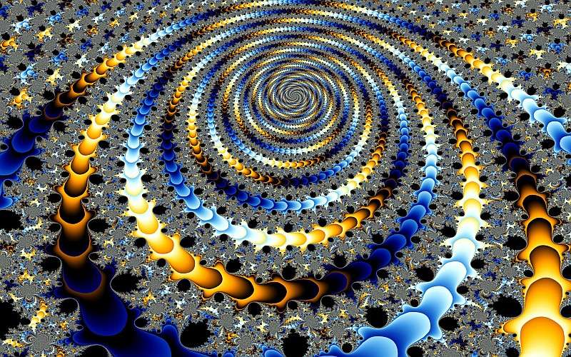 niebiesko-złota spirala puzzle online