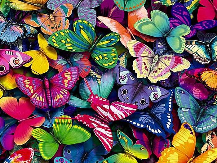 Kolorowe motyle obrazek puzzle online