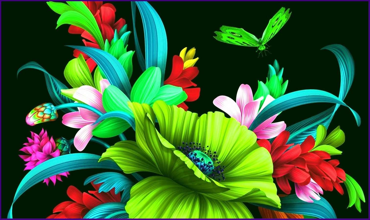 Kolorowe kwiatki puzzle online