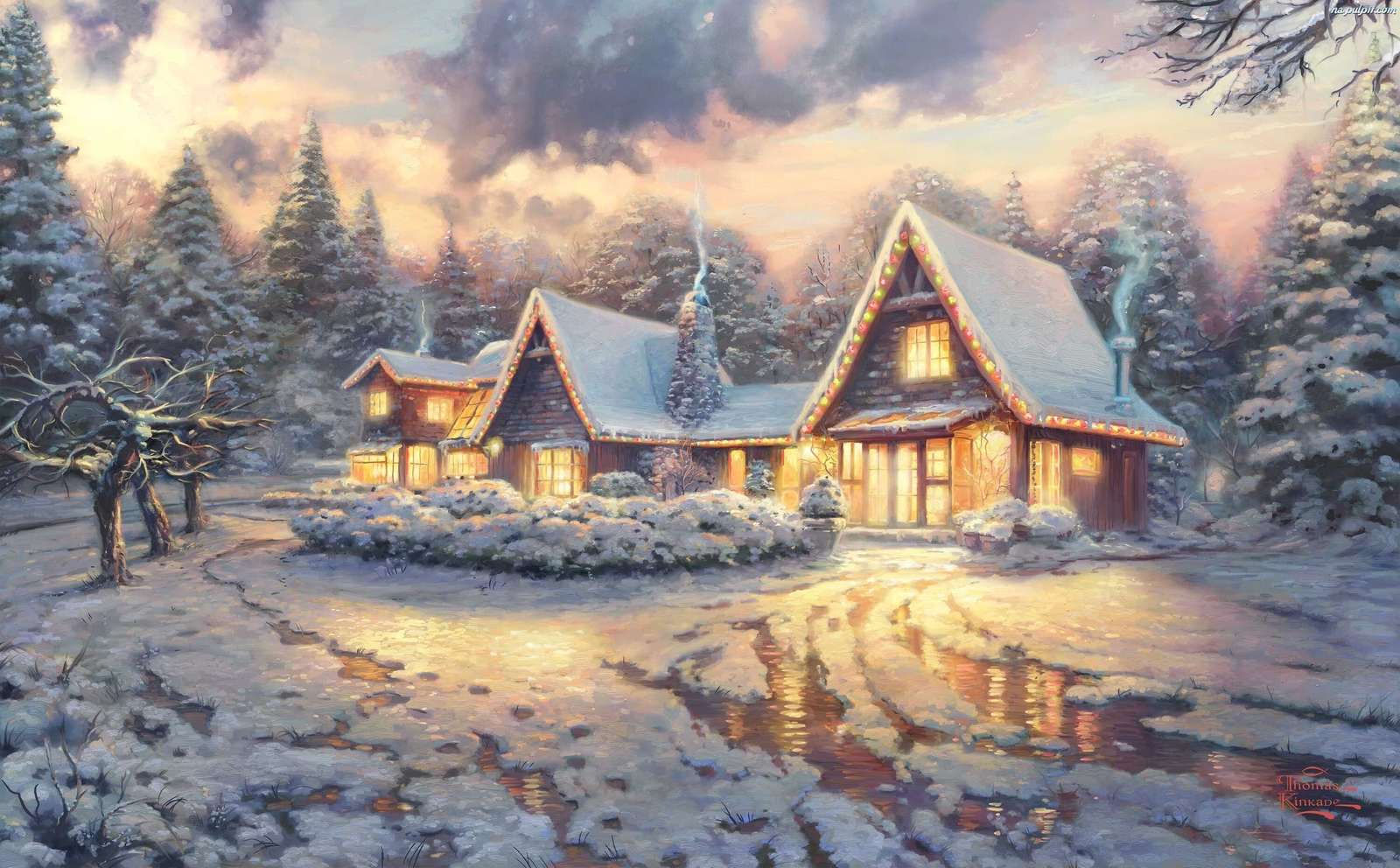 Zimowe domy puzzle online