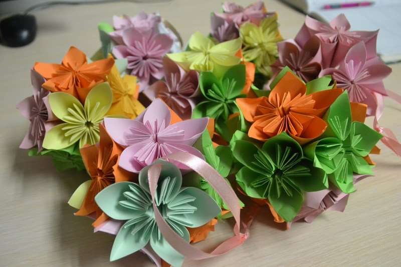 Kwiaty - metoda origami puzzle online