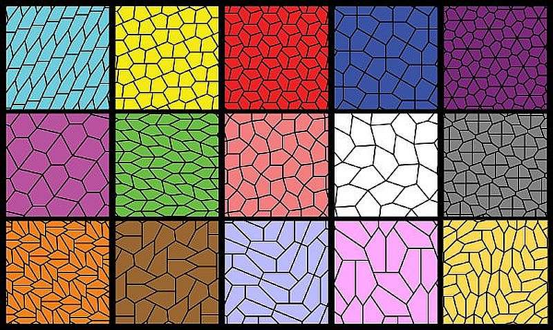 Wszystkie typy pięciokątów puzzle online