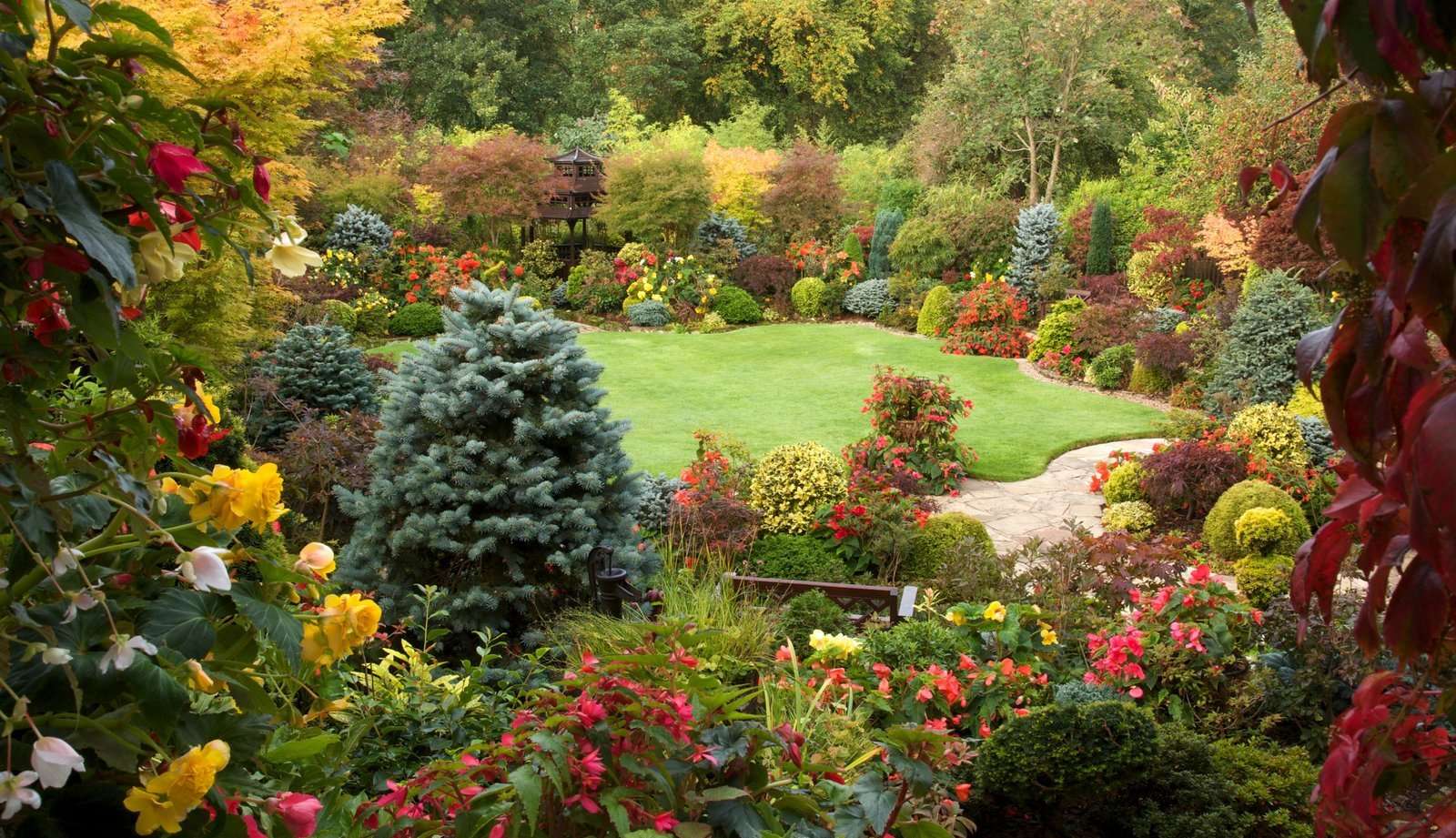 En färgglad trädgård pussel