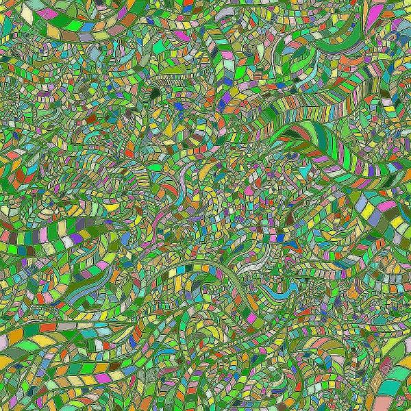Malowana zielona układanka puzzle online