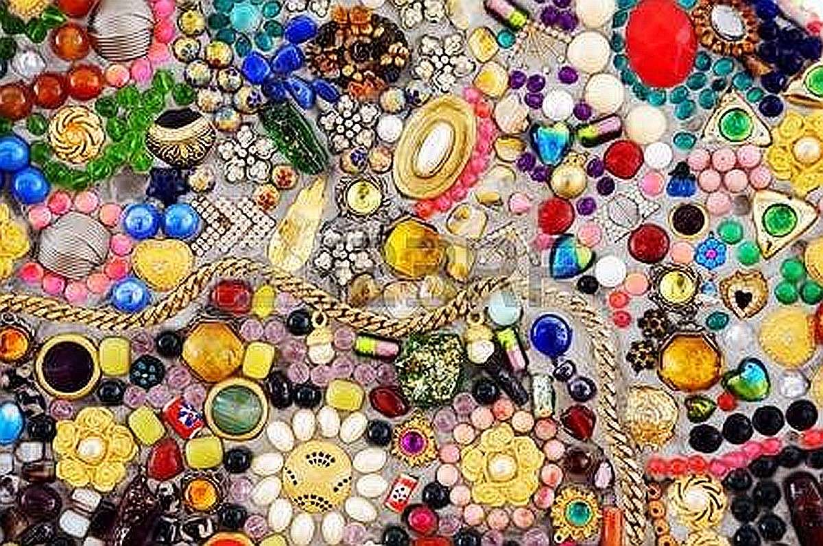 Szklana kolorowa mozaika puzzle online