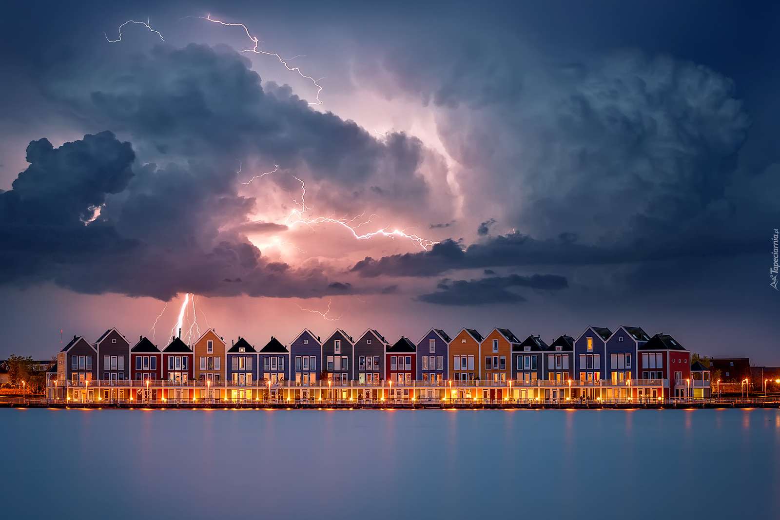 burza nad jeziorem w Holandii puzzle online