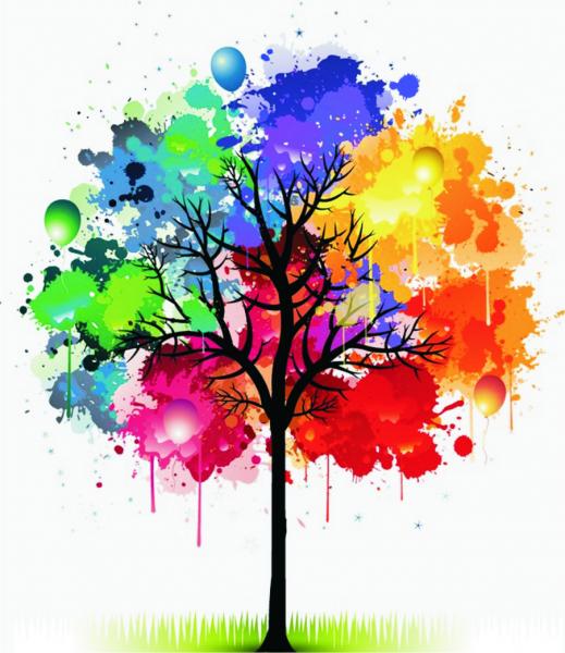 Kolorowe drzewo puzzle online