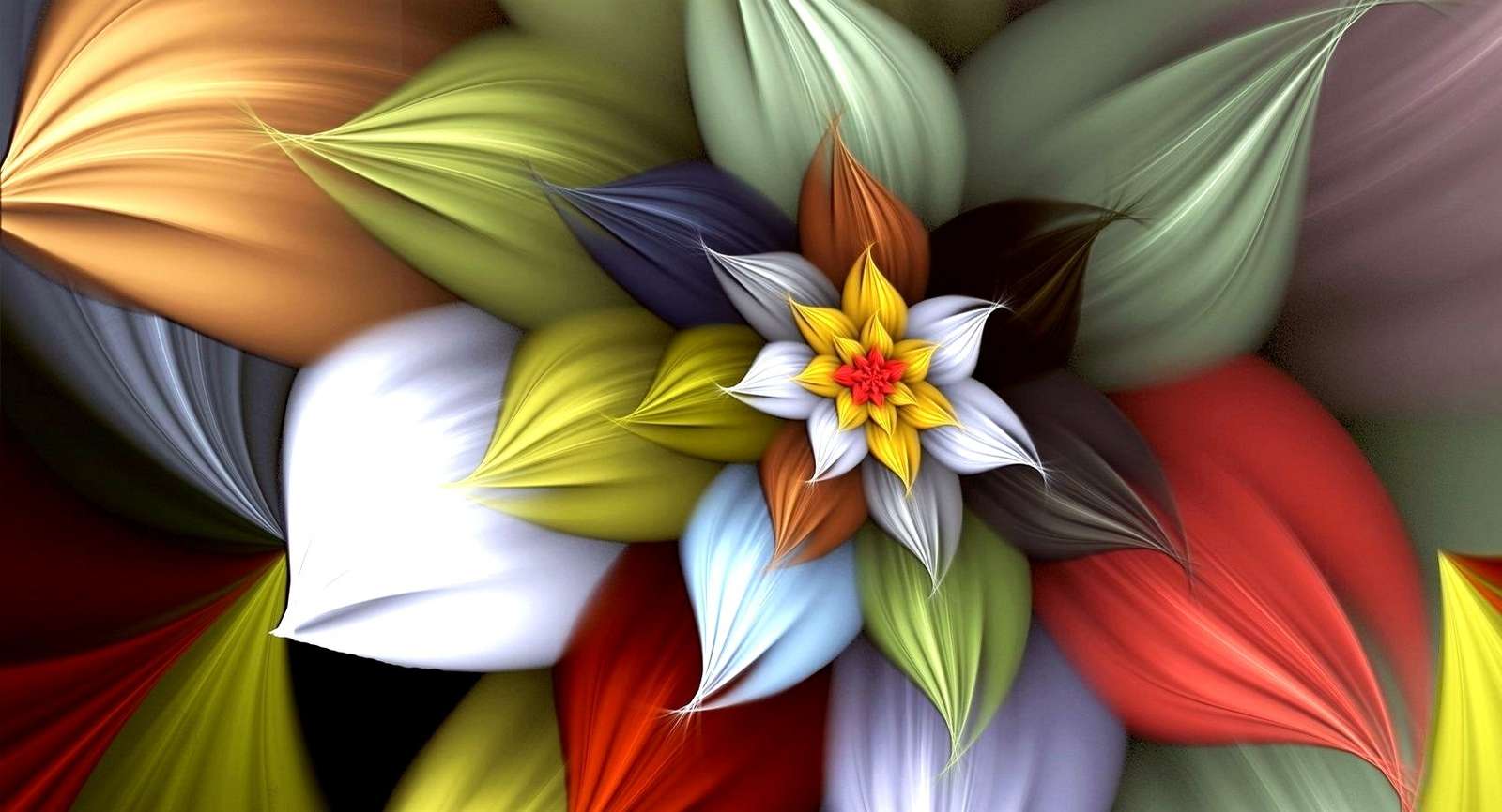 Abstrakcja-kwiat puzzle online