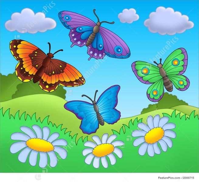 fruwające motylki na łące puzzle online