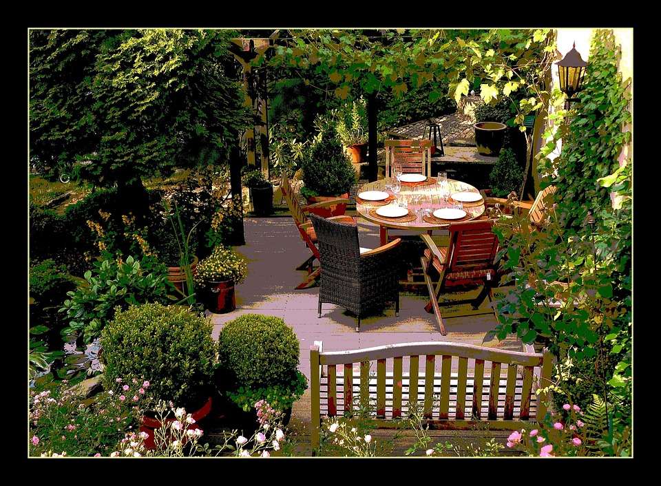 Ein romantischer Ort im Garten Puzzle