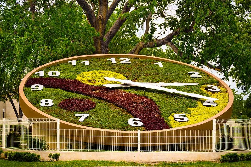 Zegar z kwiatów. puzzle online