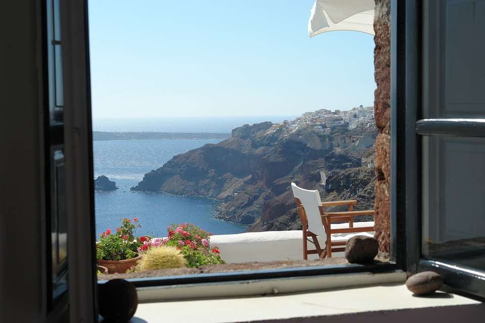Santorini. Widok z okna. puzzle online