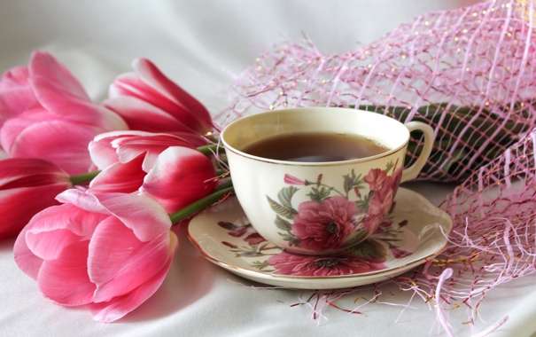 Herbata i tulipany puzzle online
