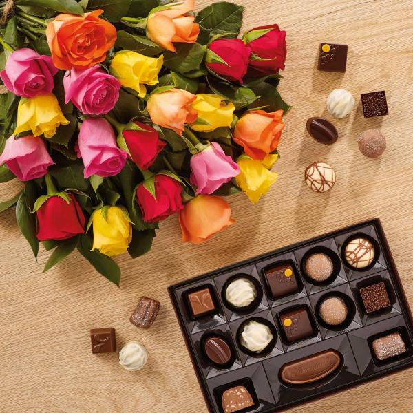 Róże i czekoladki puzzle online