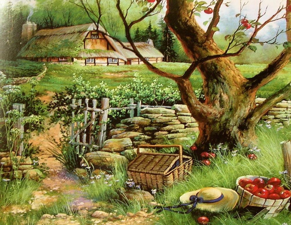 Piknik w ogrodzie. puzzle online