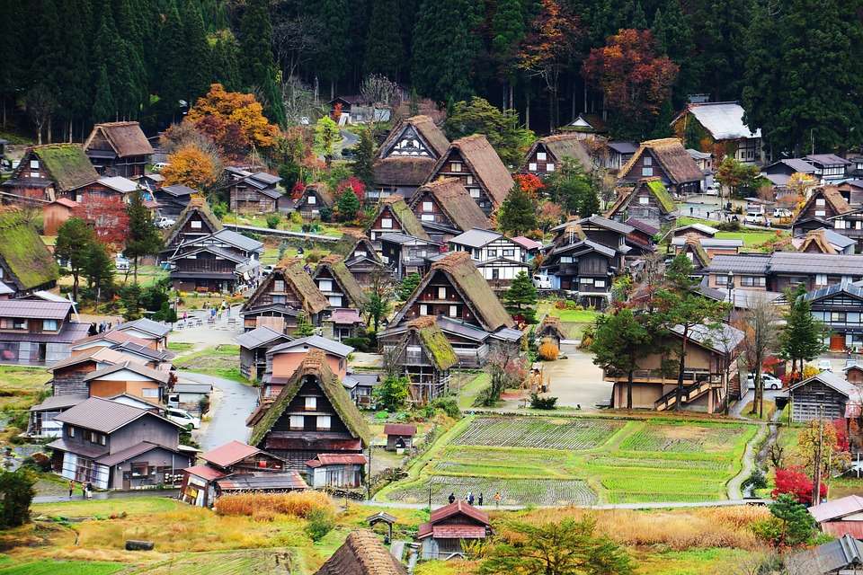 Japońska wioska. puzzle online