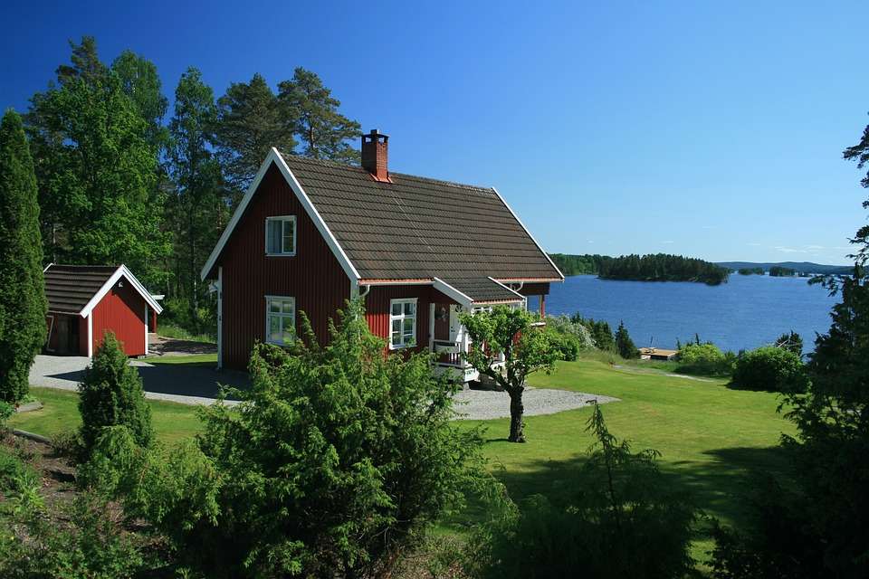 Lato nad jeziorem w Szwecji. puzzle online