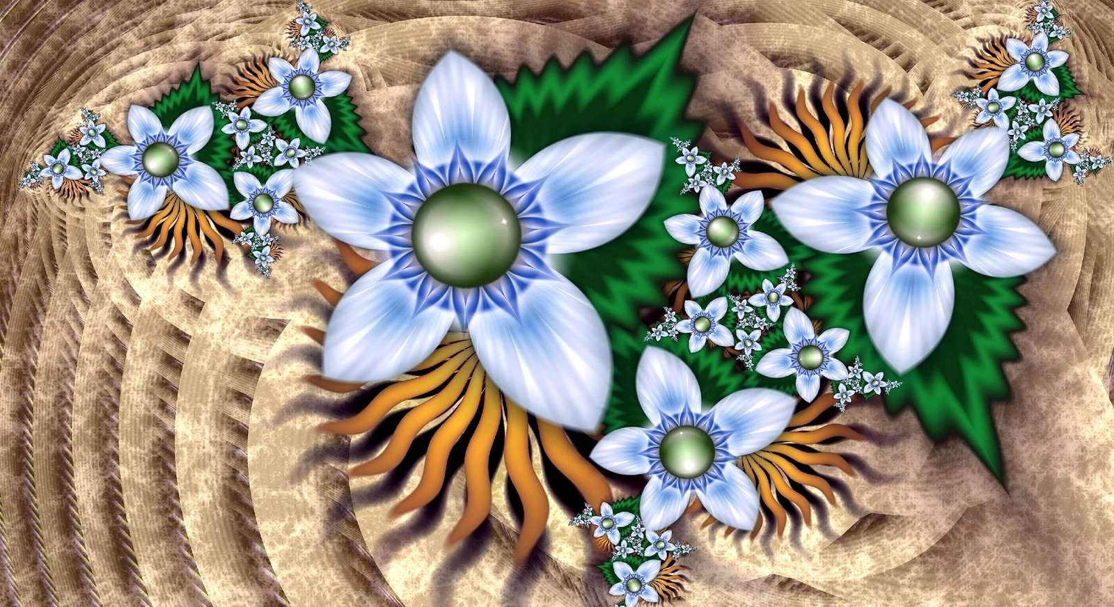 Kwiat-abstrakcja puzzle online