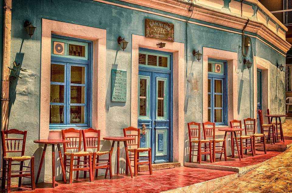 Kawiarenka w Grecji. puzzle online