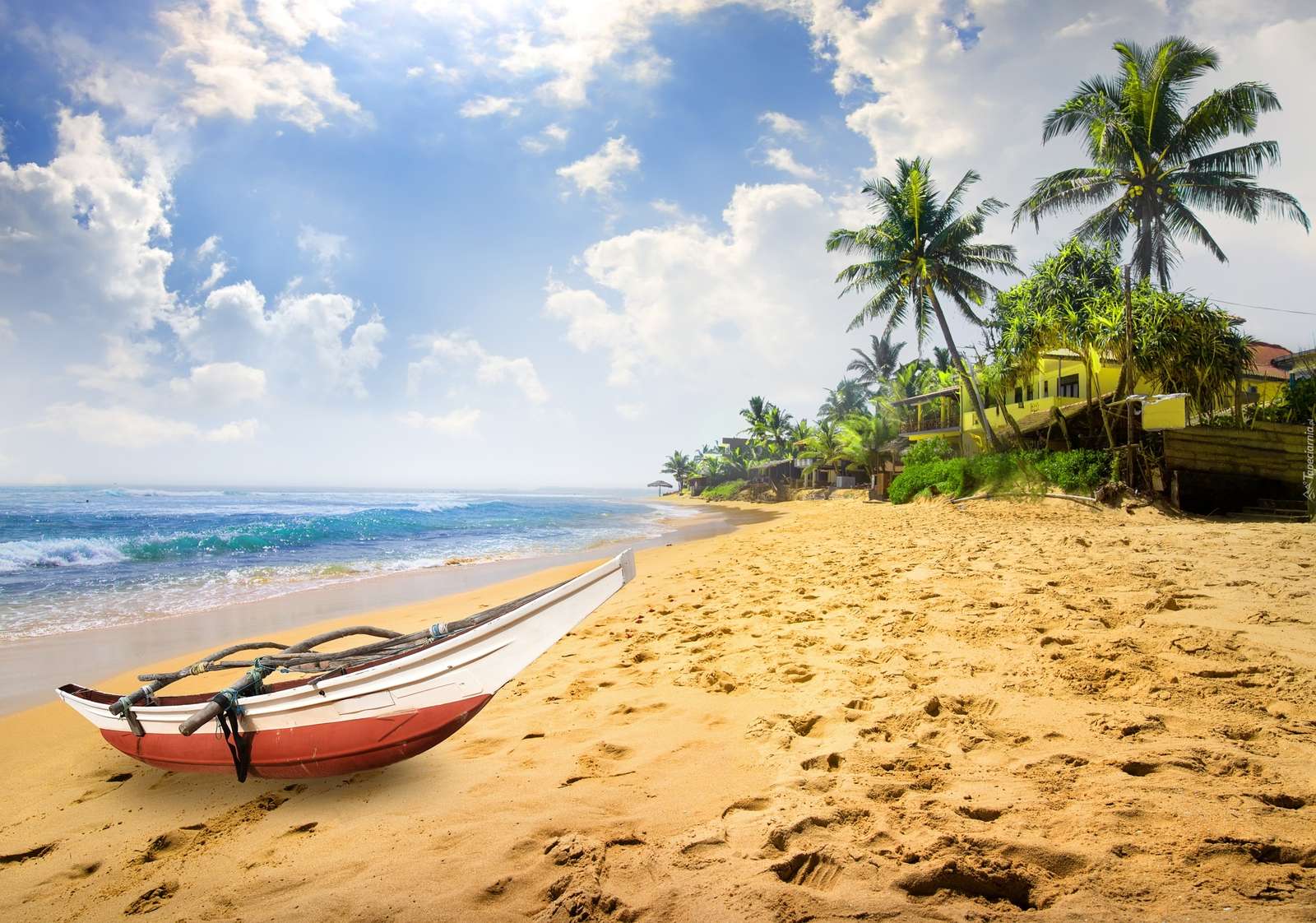 Plaża na Sri Lance. puzzle online