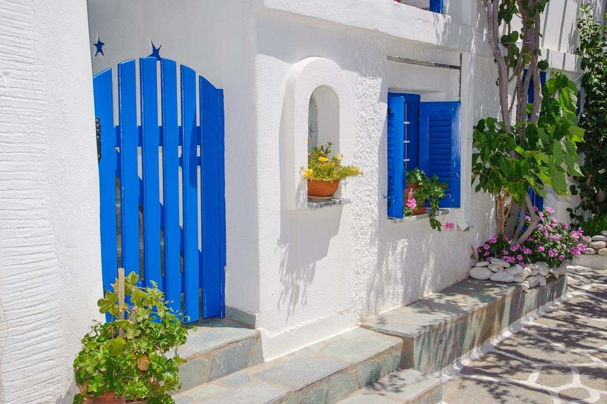 Een straat in Griekenland. legpuzzel