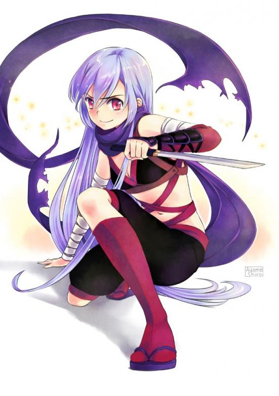 anime ninja girl with purple h puzzle online