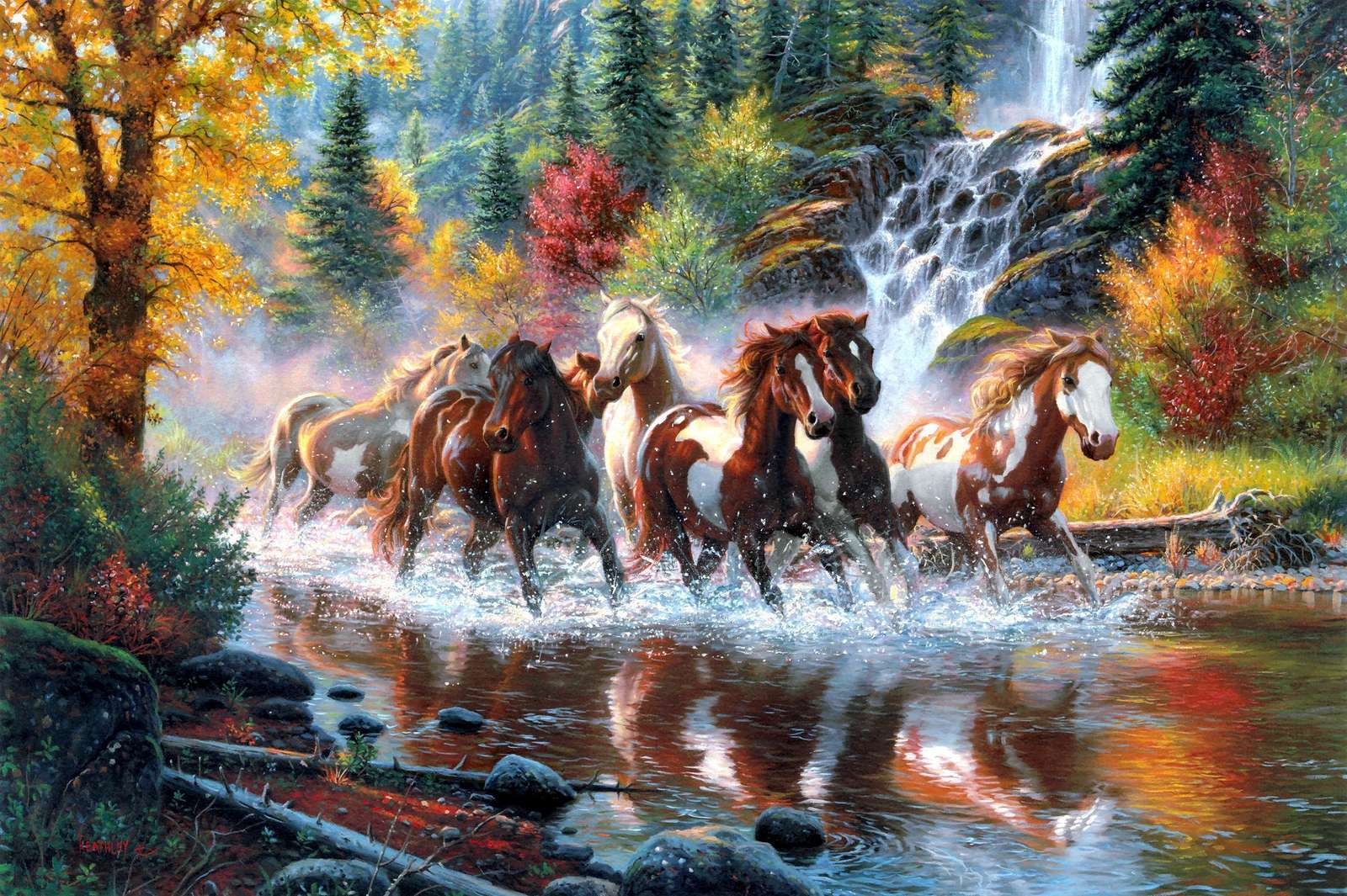 Piękne konie. puzzle online
