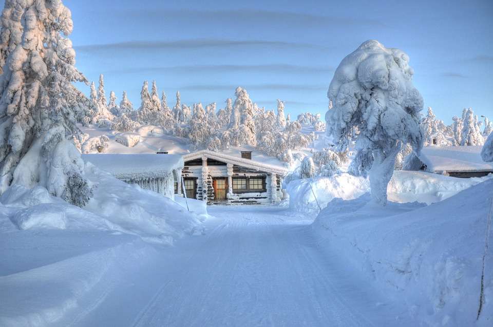 Piękna zimowa sceneria. puzzle online