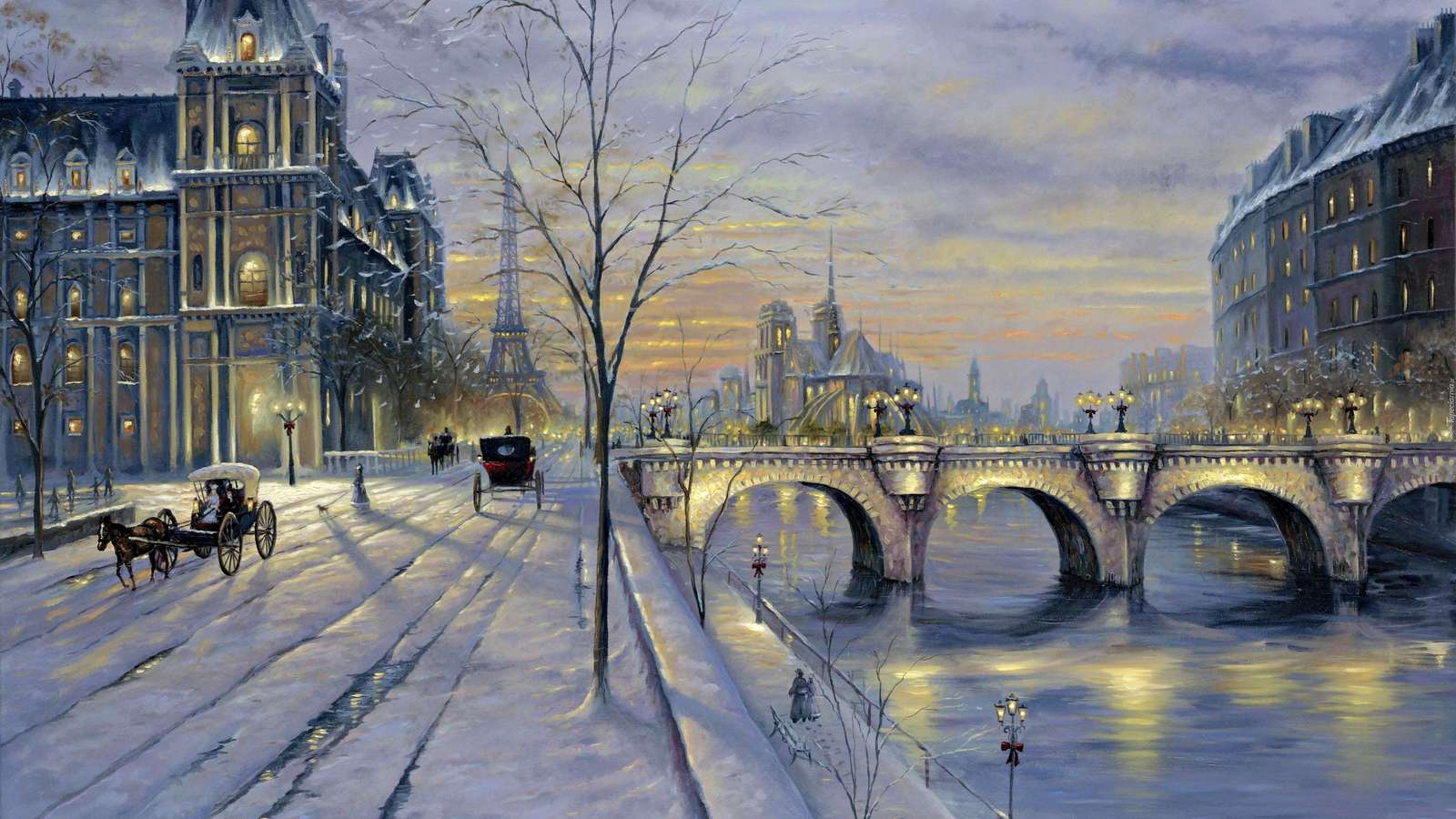 Zimowy Paryż. puzzle online