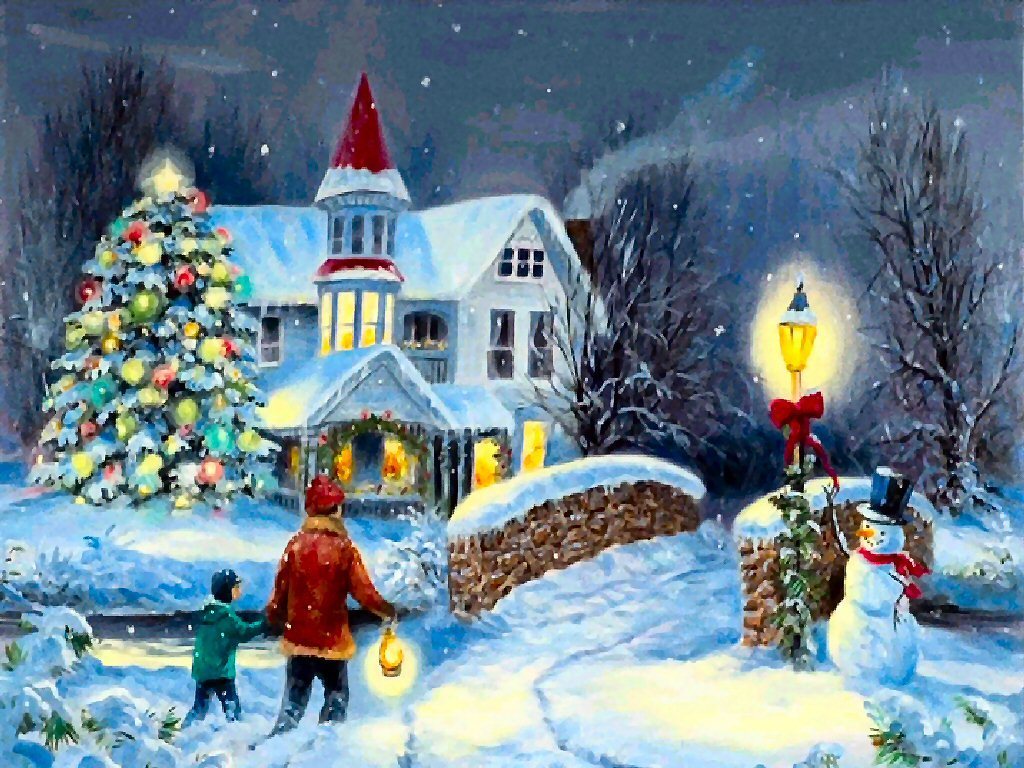 snowy Christmas puzzle online
