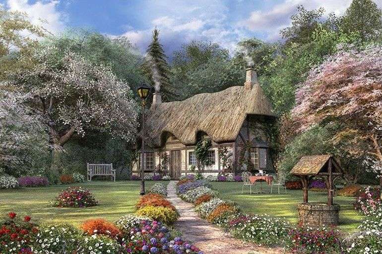 Ένα σπίτι με κήπο παζλ