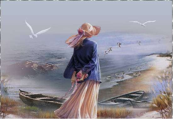 Kobieta nad morzem. puzzle online