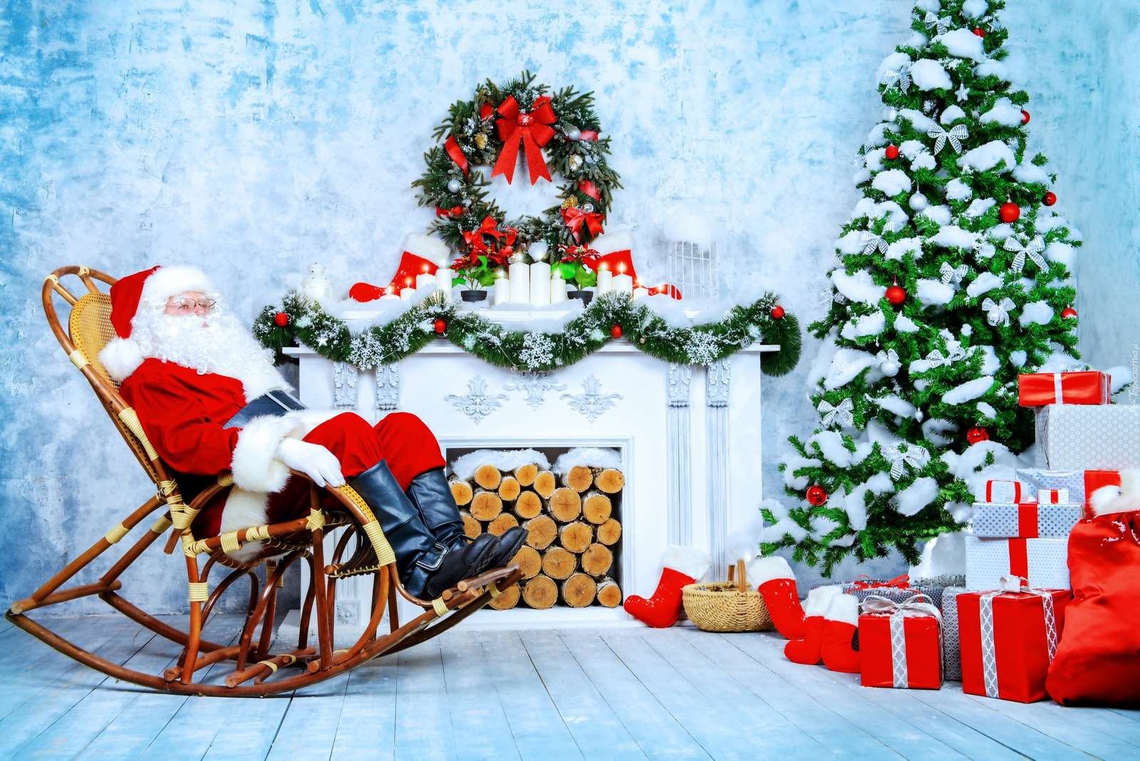 Relaksujący się Mikołaj puzzle online