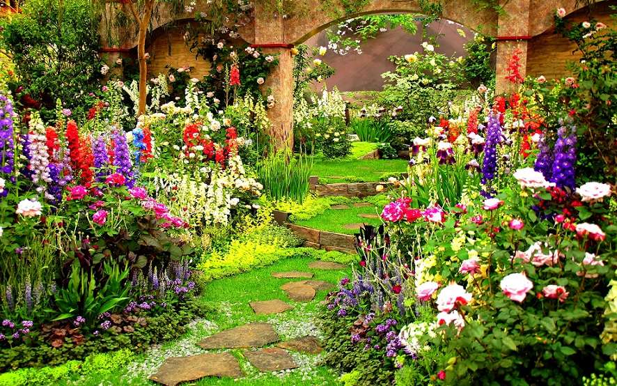 Ładny ogród. puzzle online