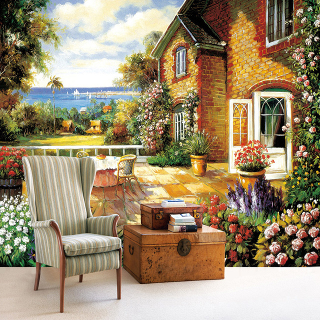 Huis, bloemen en fauteuil. puzzel